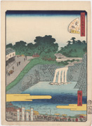 Hollyhock Slope, No. 41 from the series Forty-Eight Famous Views of Edo
